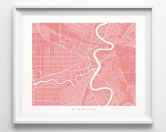 Winnipeg Map, Canada Print, Winnipeg Poster, Canada Art, Office Decor, Nursery Posters, Artwork Sale, Valentines Day Decor, Valentines Day