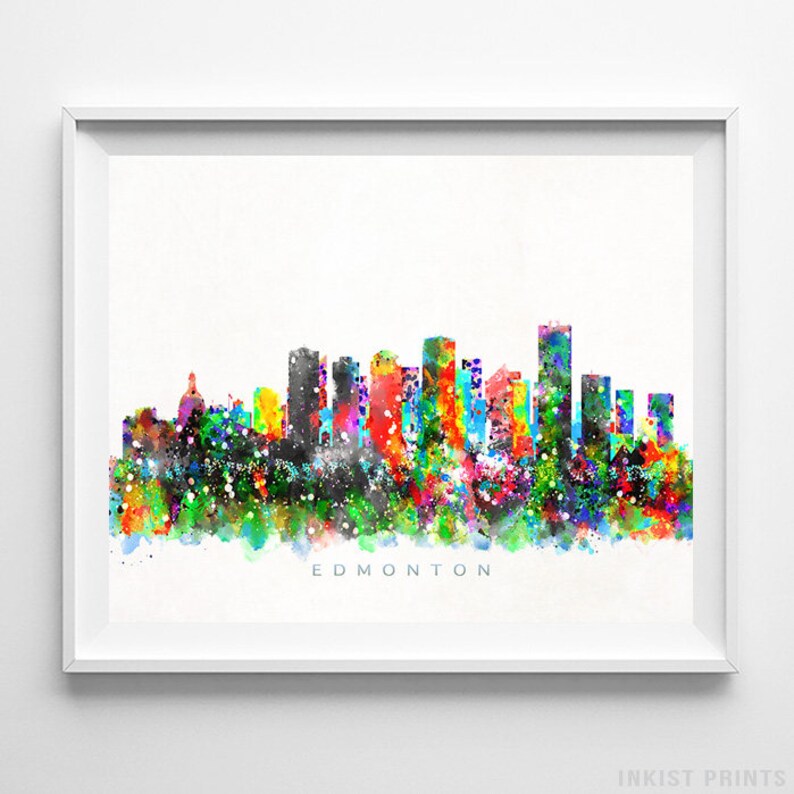 Edmonton Skyline Print Canada Print Edmonton Poster Alberta Etsy