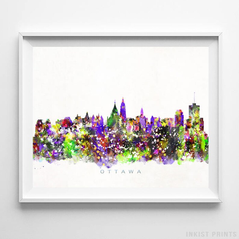 Ottawa Skyline Print Canadian Wall Decor Watercolor Etsy