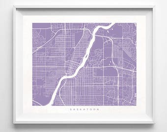 Saskatoon Map, Canada Print, Saskatoon Poster, Canada Art, Art Prints, Giclee Art Poster, Kids Room Decor, Wall Decor, Christmas Gift