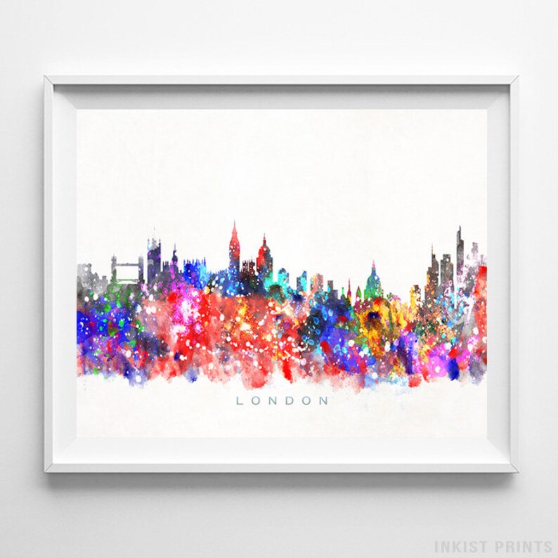 London Skyline Print England Print London Art Cityscape Etsy
