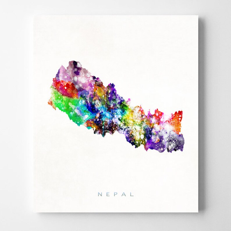 Nepal Map Print Kathmandu Print Nepal Poster Kathmandu Map Etsy