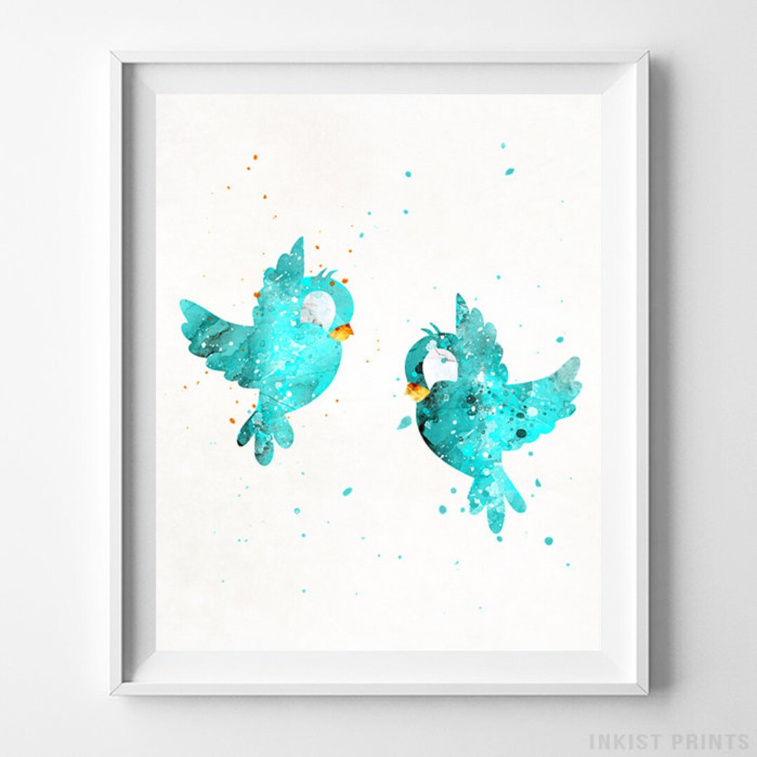 Cinderella Poster, Cinderella Print, Birds Art, Watercolor, Disney ...