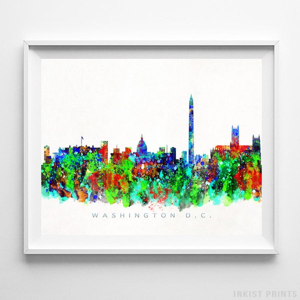 Washington Skyline Print, Washington DC Print, Olympia Poster, Cityscape, Watercolor Painting, Wall Art, Home Decor, Christmas Gift