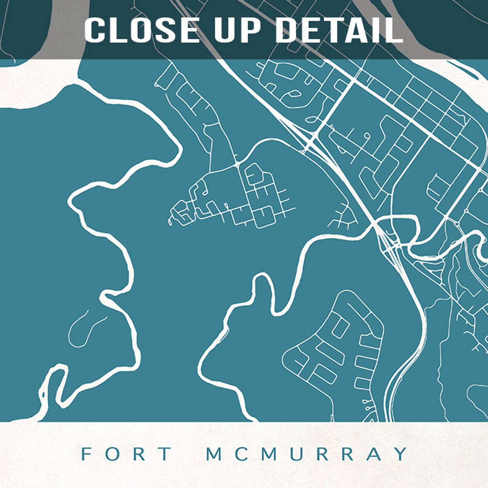 Fort McMurray Map Canada Print Fort McMurray Poster Canada Etsy