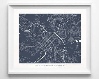 Pietermaritzburg Map, South Africa Print, Pietermaritzburg Poster, South Africa Art, Office Decor, Nursery, Artwork, Christmas Gift