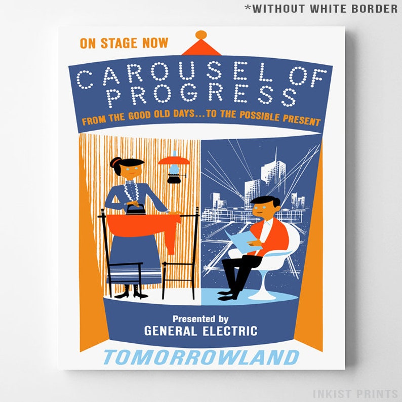 Vintage Disneyland, Print, Disneyland Poster, Carousel of Progress, Tomorrowland, Vintage Print, Home Decor, Giclee Art, Christmas Gift image 3