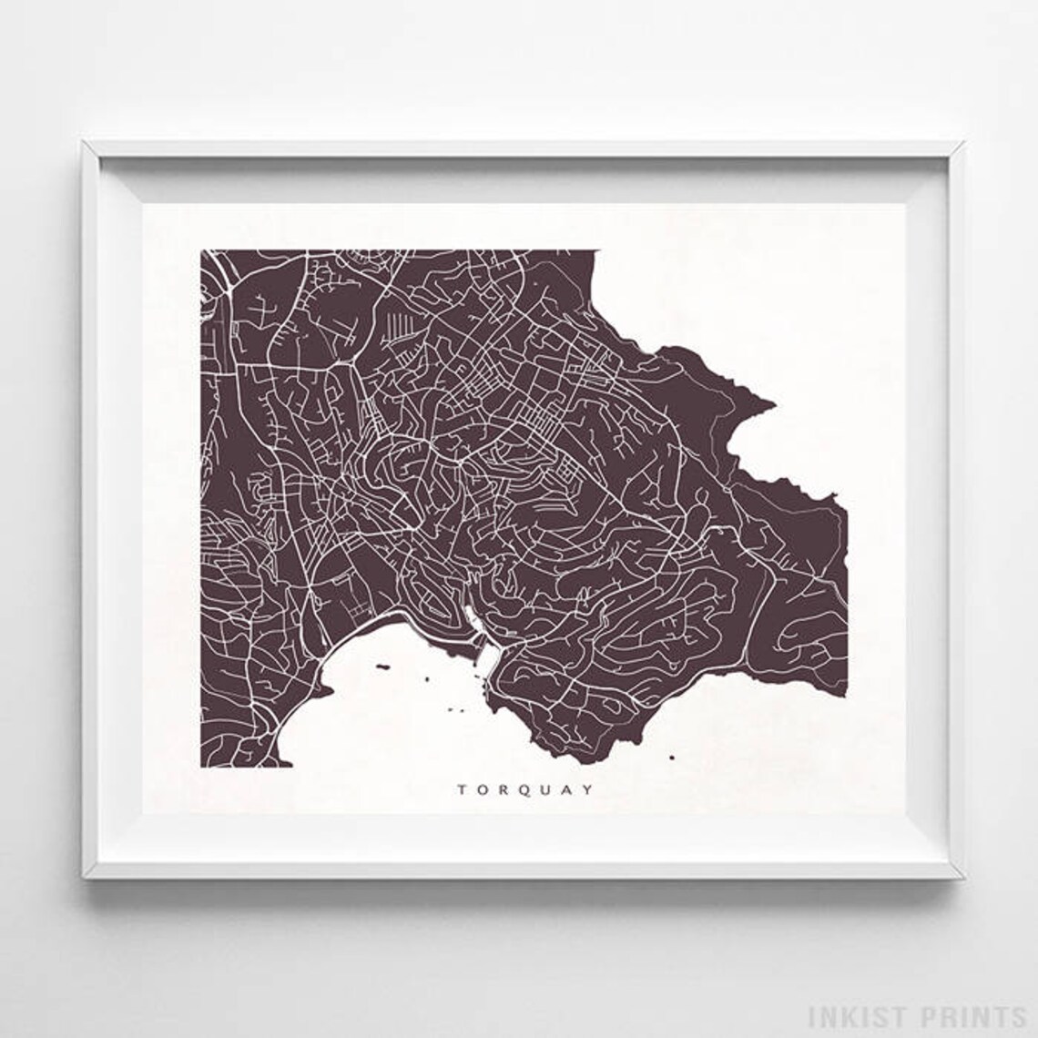 Torquay Map England Print Torquay Poster England Art Etsy