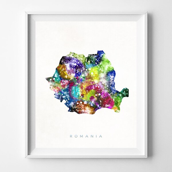 Romania Map Etsy