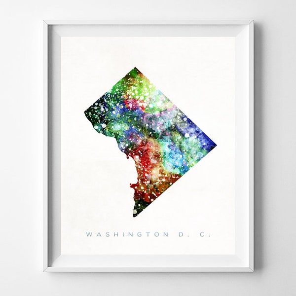 Washington DC Map Print, Washington D.C Print, Living Room Decor, Watercolor Painting, State Art, Map Print, Travel, Christmas Gift