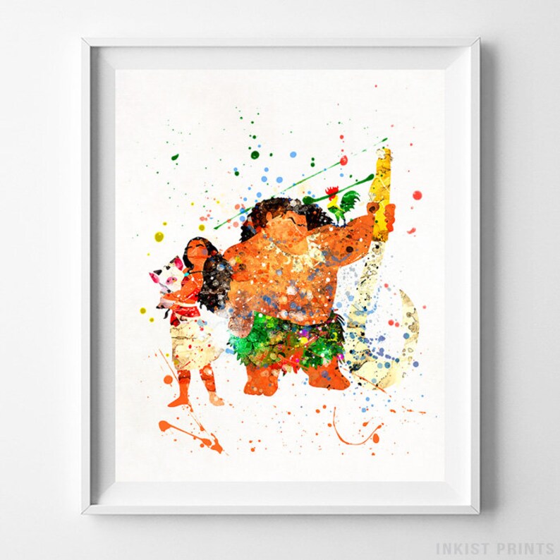 Moana Print Moana Poster Disney Princess Maui Nursery Wall - Etsy