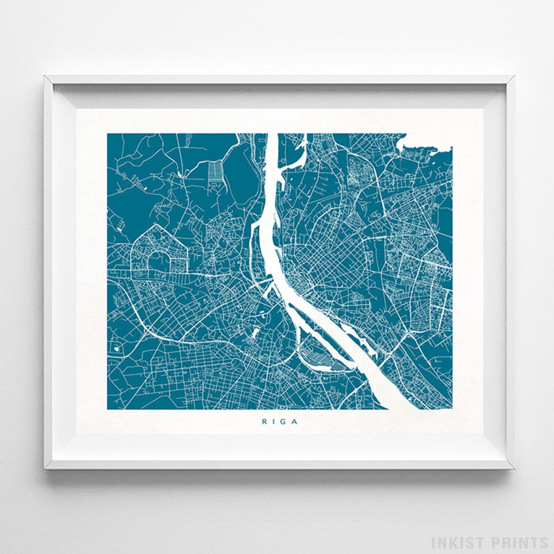Riga Street Map Latvia Poster Hometown Print Modern Home - Etsy
