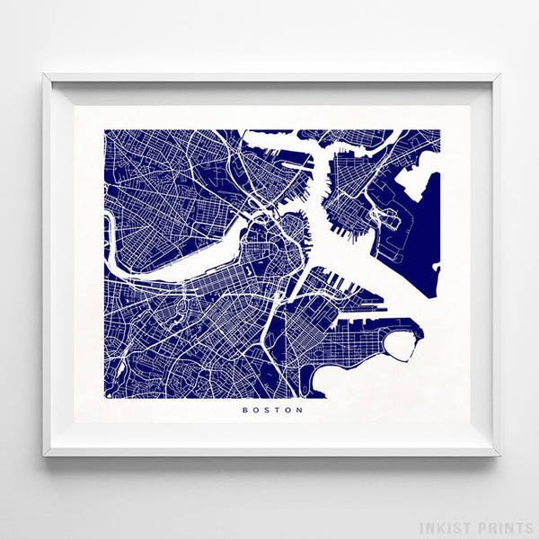 Boston Map, Massachusetts Print, Massachusetts Poster, Boston Art, Map Art, Dorm Wall Decor, Home Town, Wedding Gift, Christmas Gift