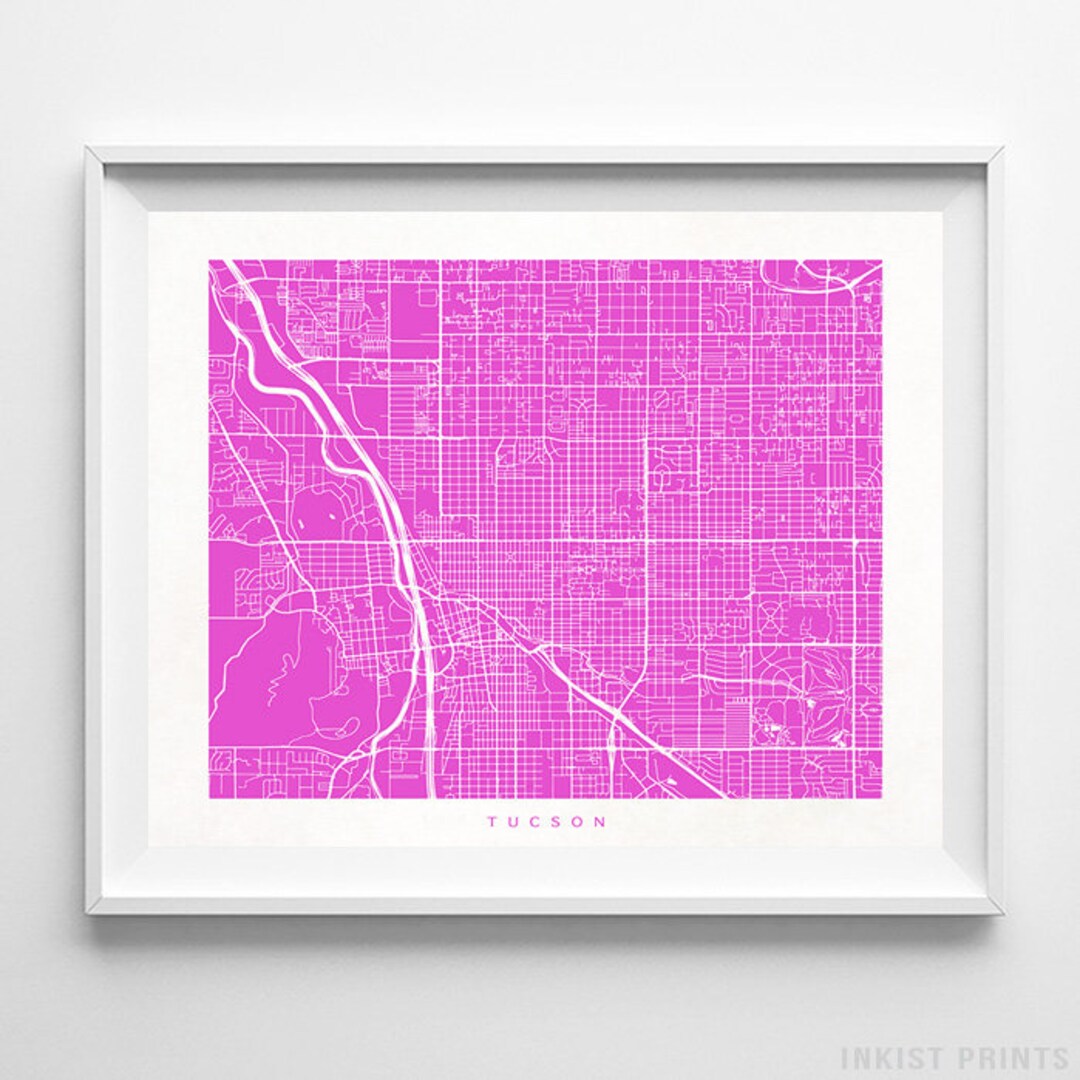 Tucson Map, Arizona Print, Tucson Poster, Arizona Art, Nursery Posters