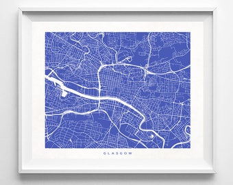 Glasgow Map, Scotland Print, Glasgow Poster, Scottish Art, Wall Decor, Office Wall Decor, Bedroom Art, Bathroom Art, Christmas Gift