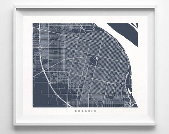 Rosario Map, Argentina Print, Rosario Poster, Argentina Art, Wall Art, Art Print Shop, Art Prints, Giclee Art Poster, Christmas Gift