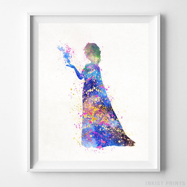 Elsa Print, Frozen Poster, Disney Princess, Elsa Art, Watercolor Art, Disney Painting, Kids Room Art, Nursery Art, Type 1, Valentines Day