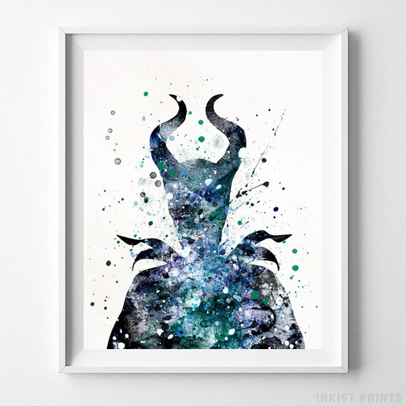 Gift Disney Wall Art ART PRINT Maleficent Quote illustration Sleeping Beauty
