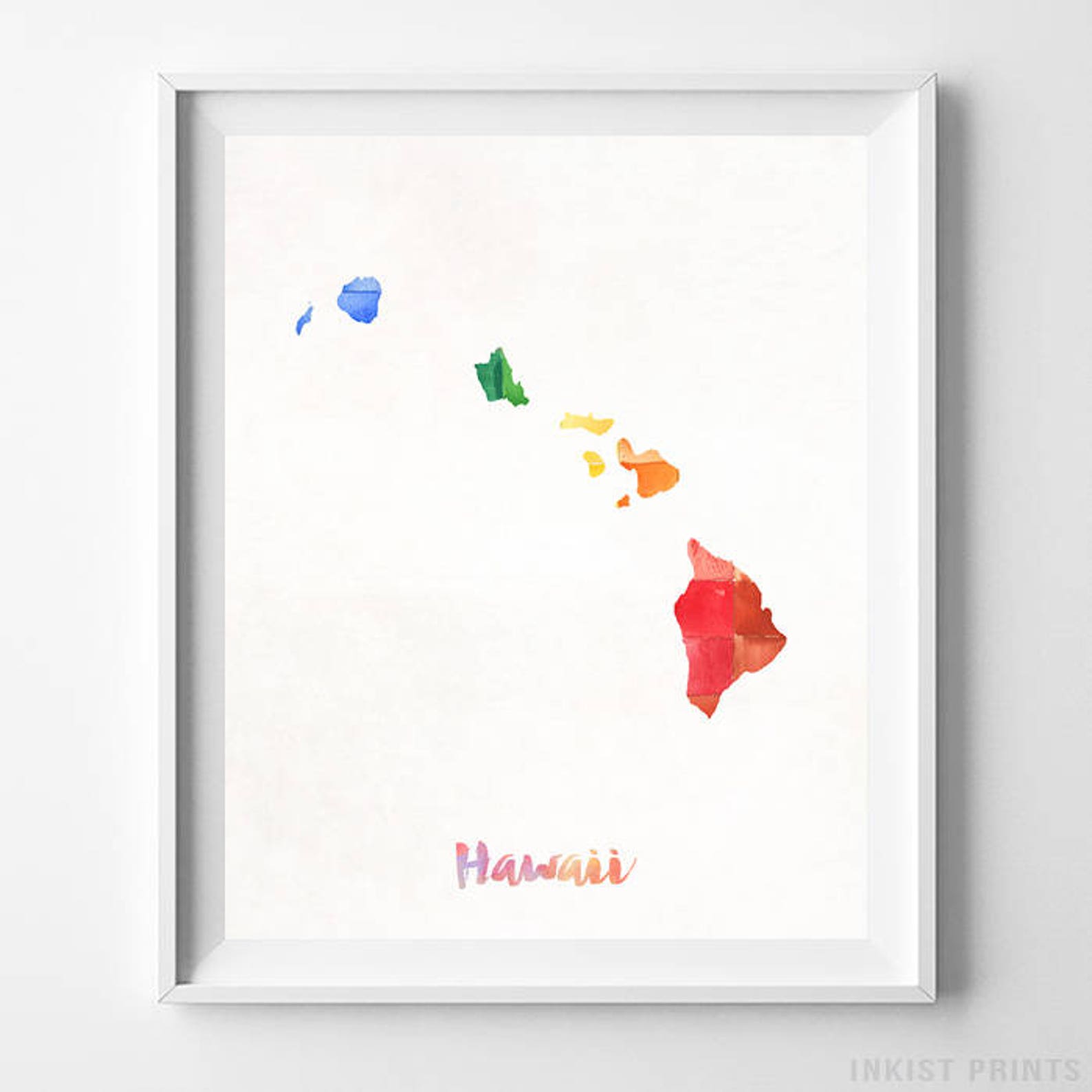 Hawaii Map Honolulu Print Hawaii Poster Honolulu Map Map | Etsy