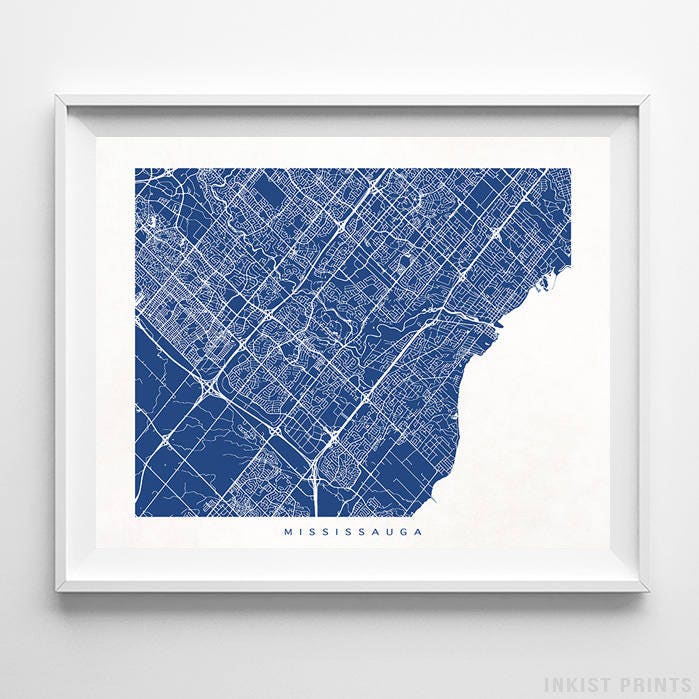 Mississauga Map Canada Print Mississauga Poster Canadian Etsy