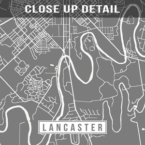 Lancaster, Pennsylvania, Map Print, Street Poster, City Road, Home Decor, Dorm Wall Art, Living ...