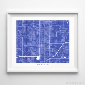 Mcallen Map Texas Print Mcallen Poster Texas Art Artwork - Etsy