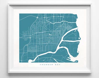 Thunder Bay Map, Canada, Print, Thunder Bay Poster, Canada, Art, Office Decor, Nursery Poster, Modern Decor, Home Decor, Christmas Gift