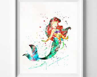 Little Mermaid, Ariel Poster, Ariel Art, Ariel Print, Disney Art, Little Mermaid, Disney Princess, Valentines Day Presents, Type 1, Dorm Art
