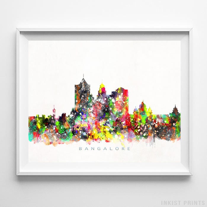 Bangalore Skyline Print India Print Bangalore Poster India Etsy