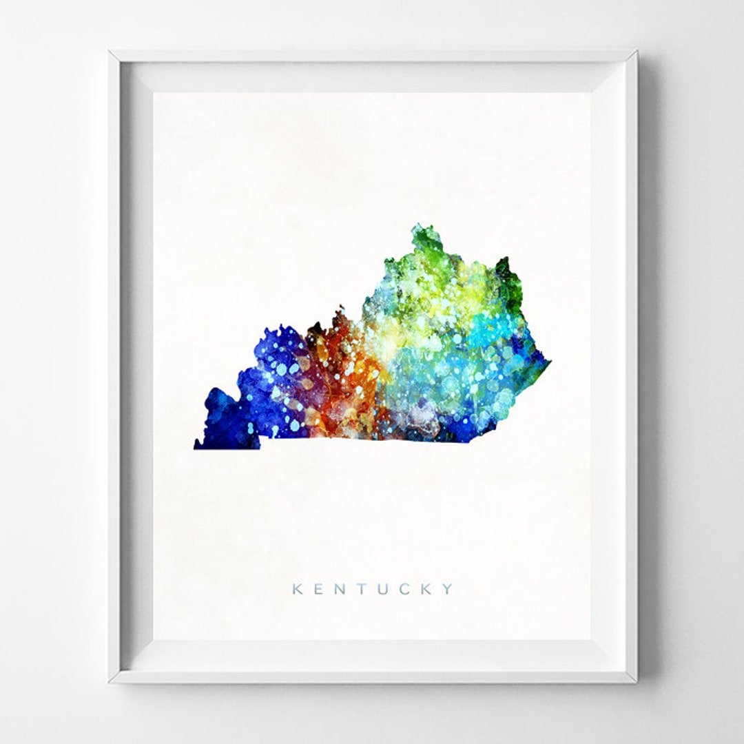 Kentucky Map Print Frankfort Print Kentucky Poster Etsy