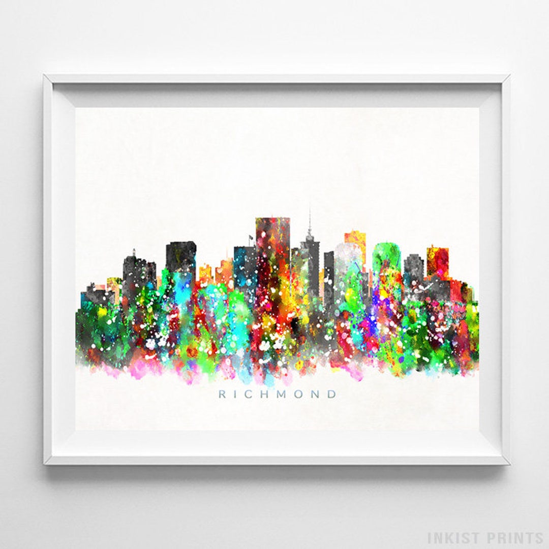 Richmond Skyline Print Virginia Poster Richmond Cityscape - Etsy