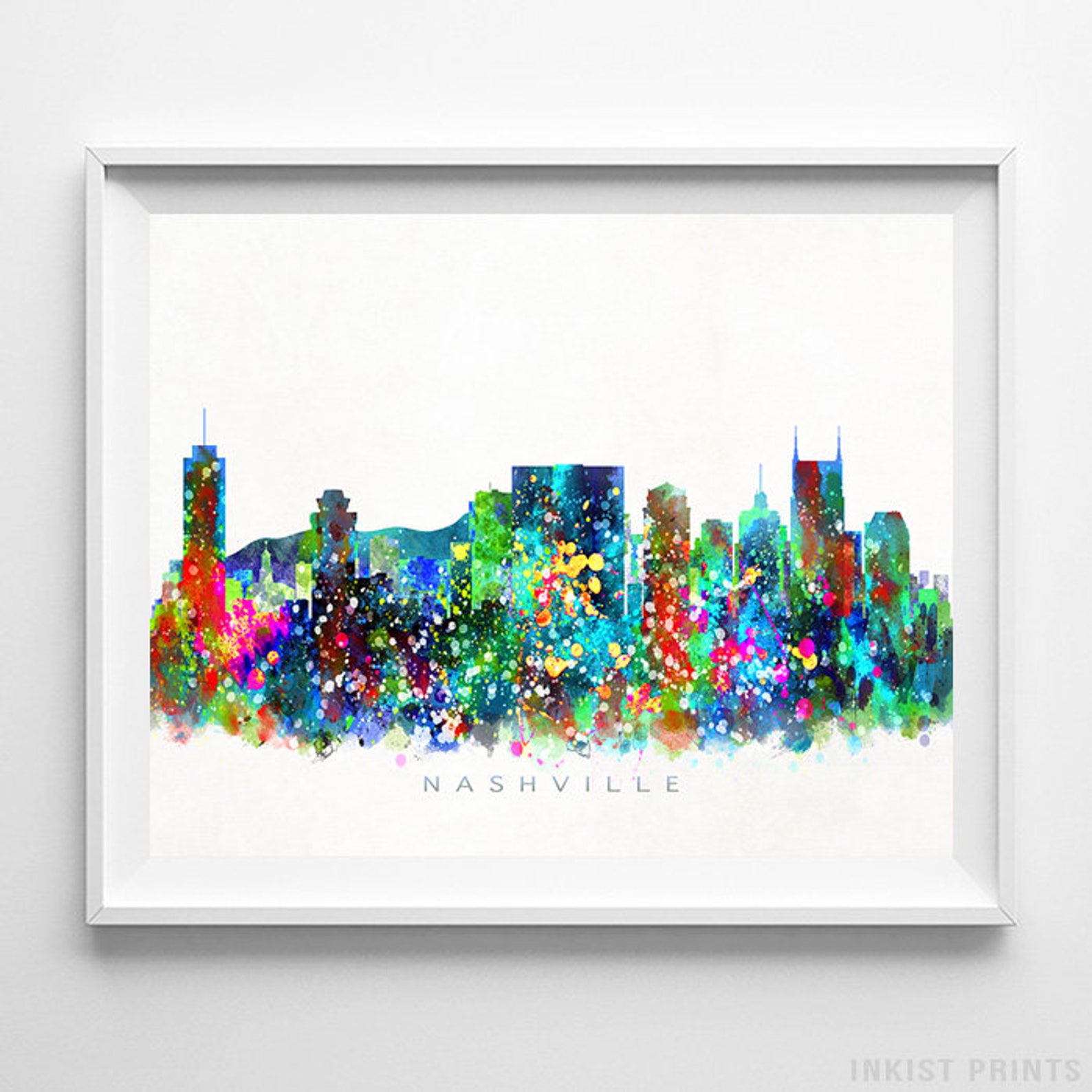 Nashville Skyline Print Tennessee Print Nashville Poster Etsy