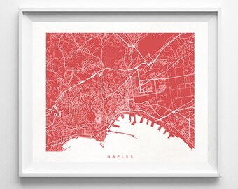 Naples Map, Italy Print, Naples Poster, Italian Art, Anniversary Gift, Dorm Wall Decor, Wedding Gift, Office Decor, Christmas Gift