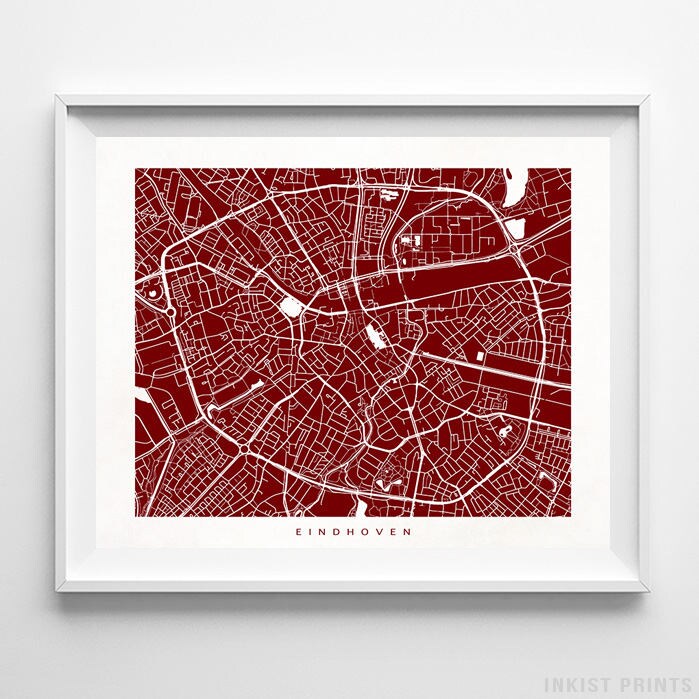 Eindhoven Map Netherlands Print Netherlands Poster Etsy