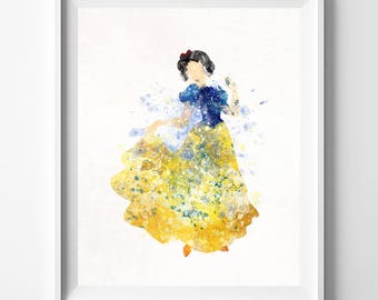 Snow White, Snow White Print, Disney Princess, Snow White Art, Disney Print, Watercolor Painting, Princess Poster, Type 1, Valentines Day