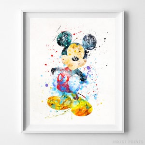 Mickey Mouse Art, Mickey Mouse Gift, Mickey Mouse Print, Mickey Mouse Decor, Mickey Poster, Disney Print, Wall Art, Type 2, Valentines Day
