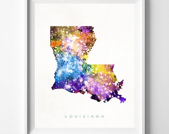 Louisiana Map Print, Baton Rouge Print, Louisiana Poster, Living Room Decor, State Art, Giclee Art, Map Print, Travel, Christmas Gift