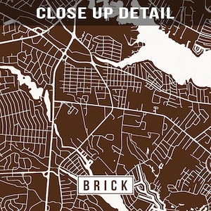 Brick New Jersey Map Print Street Poster City Road - Etsy