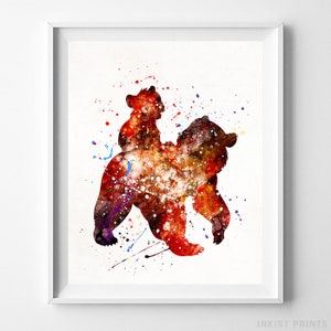 Brother Bear Print, Kenai and Koda, Kenai Print, Koda Poster, Disney Poster, Gift For Father, Disney Print, Type 1, Valentines Day