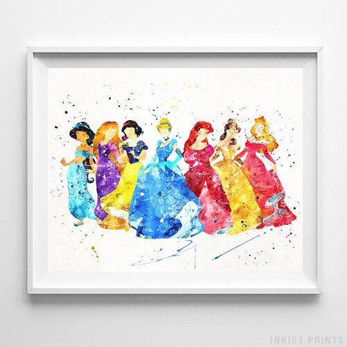 Disney Princesses Disney Poster Princess Print Baby Room Etsy