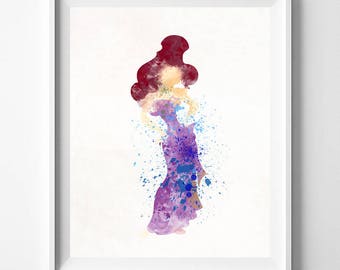 Megara Print, Hercules Art, Disney Princess, Megara Art, Hercules Print, Hercules Poster, Watercolor Art, Baby Shower Gift, Valentines Day