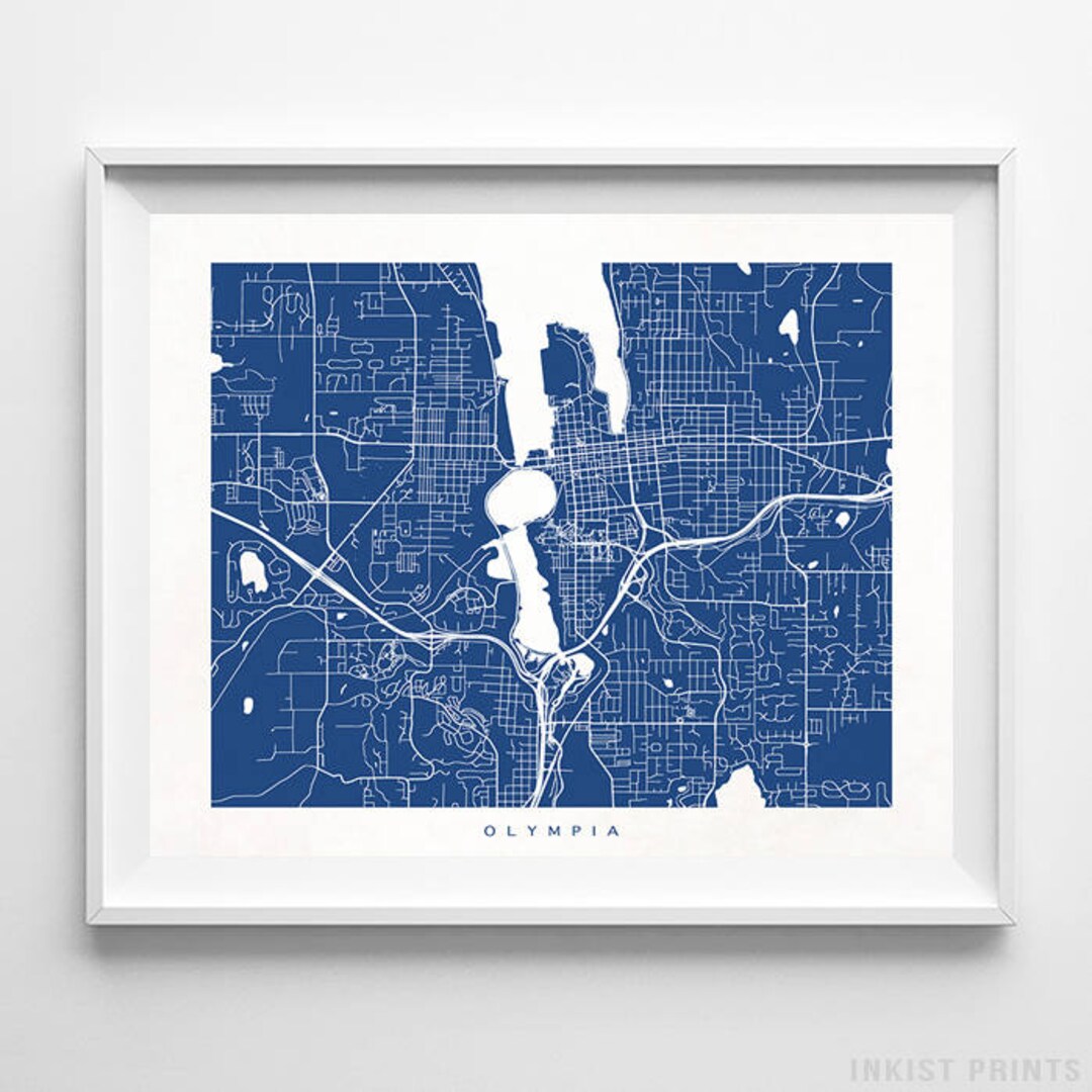 Olympia Map Washington Print Olympia Poster Washington - Etsy