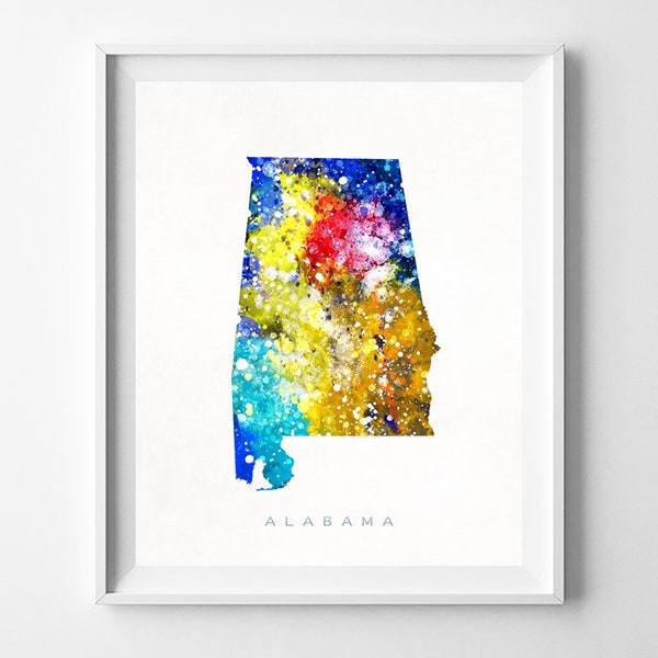 Alabama Map Print, Montgomery Print, Alabama Poster, Living Room Decor, State Art, Giclee Art, Map Print, Travel Poster, Christmas Gift