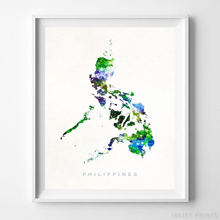 Philippines Map Print Manila Poster Watercolor Painting Art Wall Decor Travel Home Gift - Philippines Painting Wall Art Philippines Map Print Manila Poster Watercolor Painting Art Wall Decor Travel Home Gift - Philippines Painting Wall Art