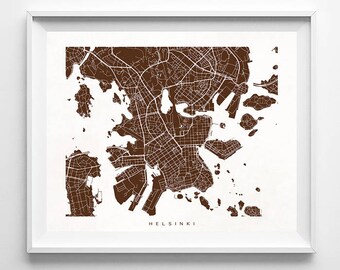 Helsinki Map, Finland Print, Helsinki Poster, Finland Art, Office Wall Art, Room Decor, Baby Shower Gift, Home Goods, Christmas Gift
