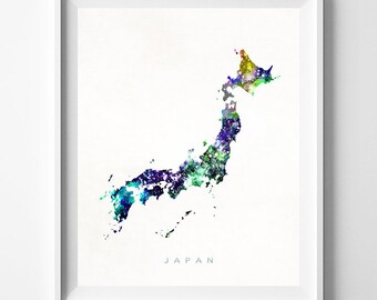 Japan Map Print, Tokyo Print, Osaka Poster, Tokyo Map, Watercolor Map, State Art, Travel Poster, Home Decor, Map Poster, Christmas Gift