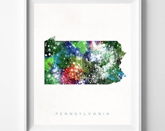 Pennsylvania Map Print, Harrisburg Print, Pennsylvania Poster, Harrisburg Map, Watercolor Painting, Map, Wall Decor, Christmas Gift