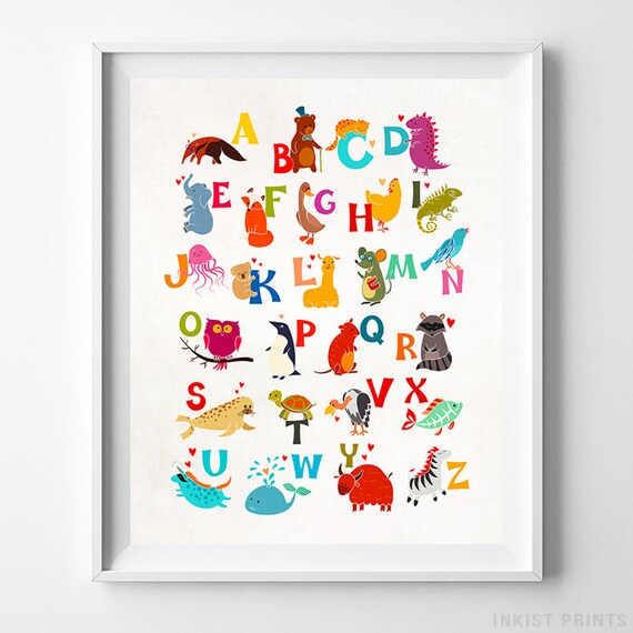 Etsy Alphabet Wall Poster Art