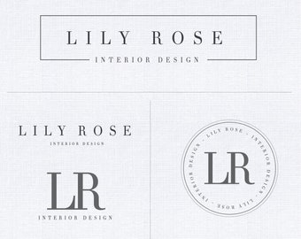 Set of 4 Premade Logo Designs - for Business, Boutiques, Photographers, Stylists, Bloggers and more -  with Customization