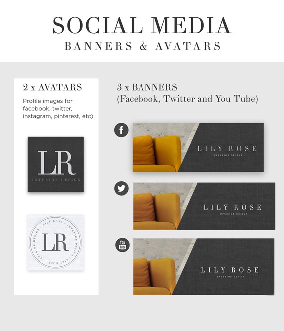 Custom Social Media Banner Kit Etsy